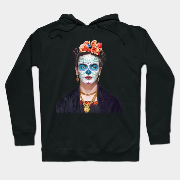 Frida Kahlo Day of the Dead Hoodie by Cabezon